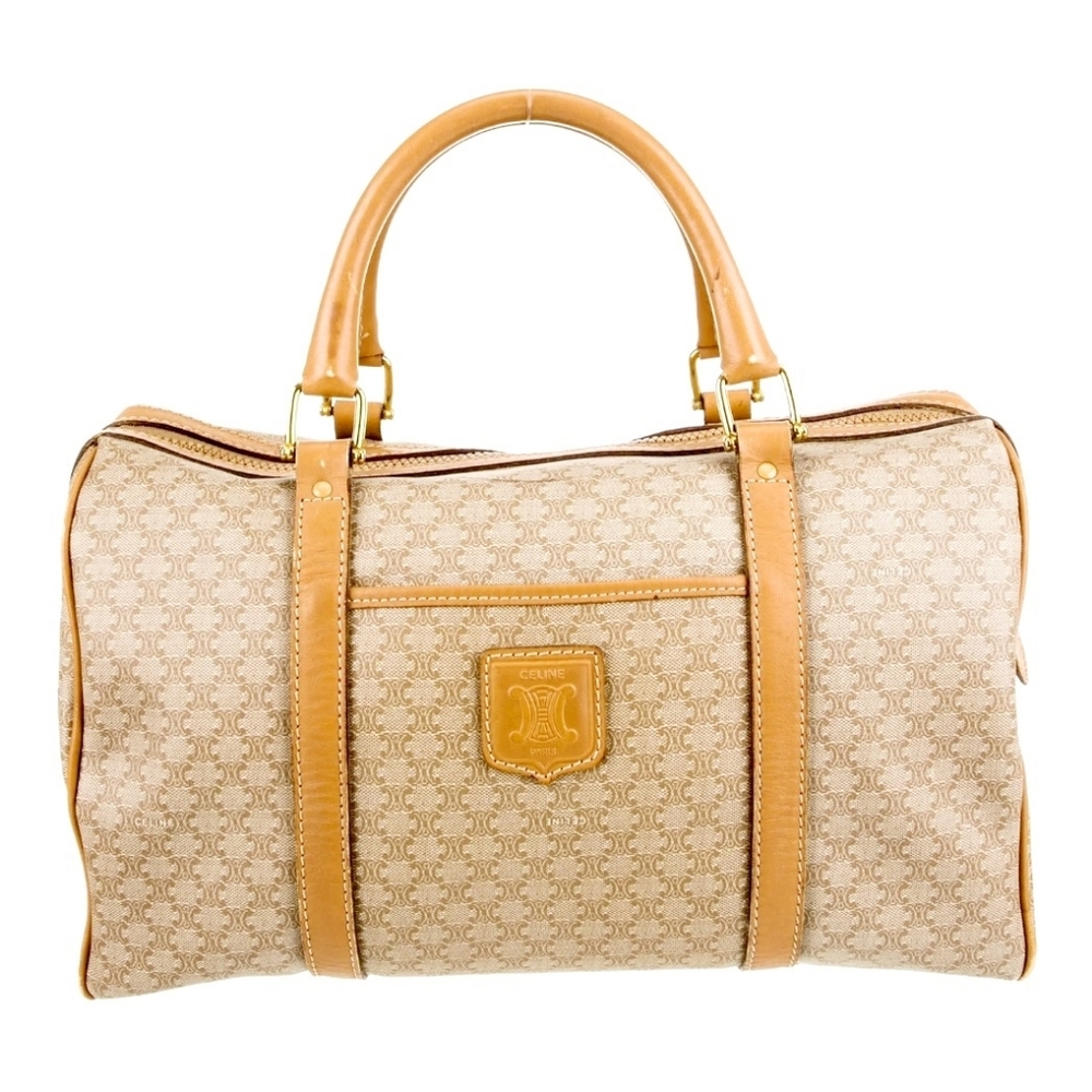 RARE VINTAGE Celine Macadam Large Boston Handbag 35cm